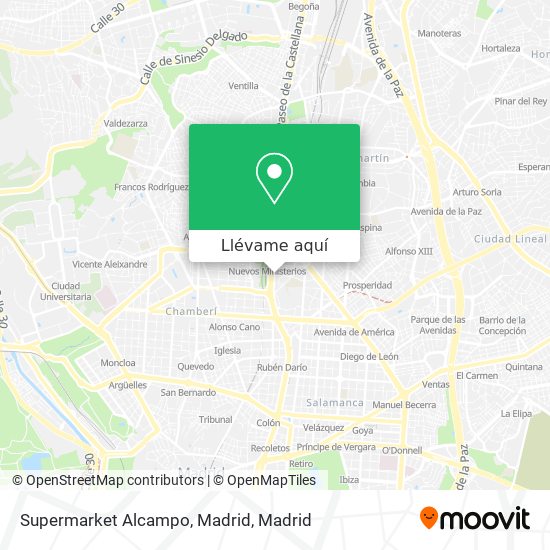 Mapa Supermarket Alcampo, Madrid