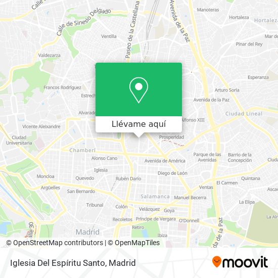 Cómo llegar a Iglesia Del Espíritu Santo en Madrid en Autobús, Metro, Tren  ligero o Tren?