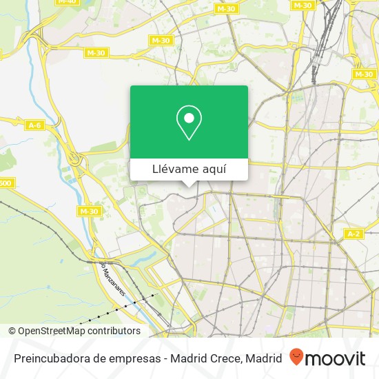 Mapa Preincubadora de empresas - Madrid Crece