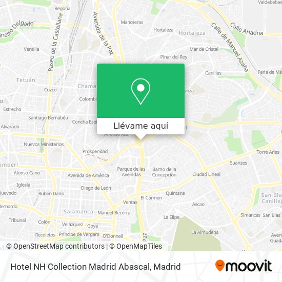 Mapa Hotel NH Collection Madrid Abascal