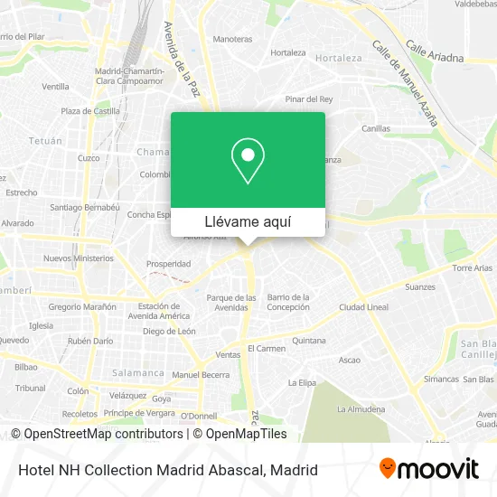 Mapa Hotel NH Collection Madrid Abascal