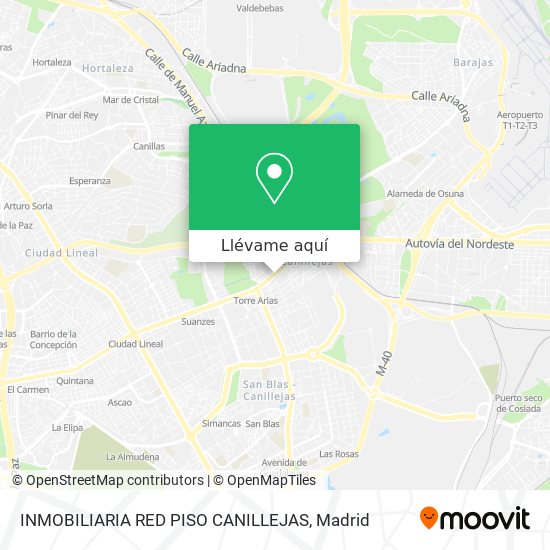 Mapa INMOBILIARIA RED PISO CANILLEJAS