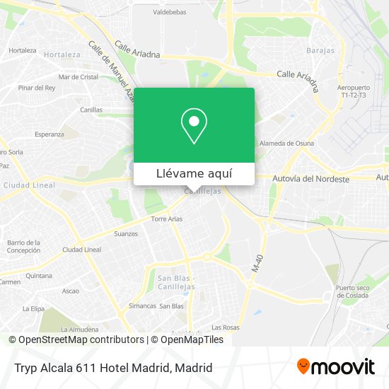 Mapa Tryp Alcala 611 Hotel Madrid