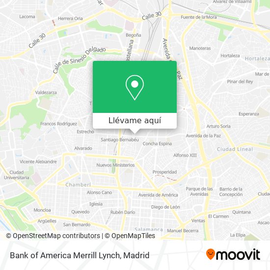 Mapa Bank of America Merrill Lynch