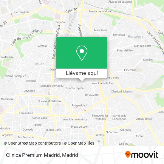 Mapa Clinica Premium Madrid