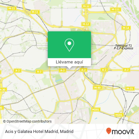 Mapa Acis y Galatea Hotel Madrid