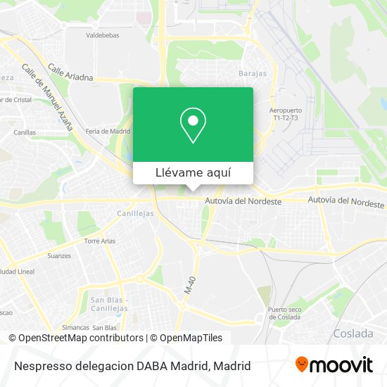 Mapa Nespresso delegacion DABA Madrid