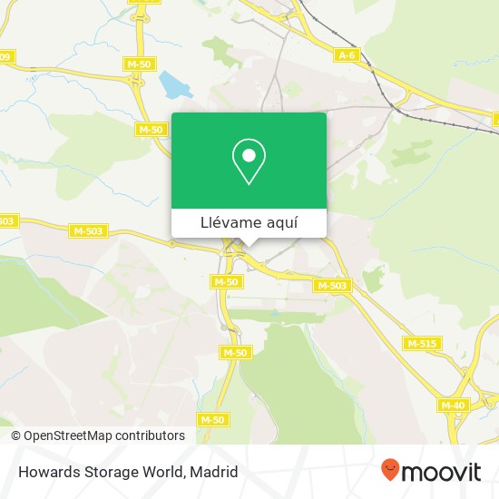 Mapa Howards Storage World