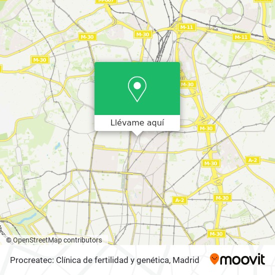 Mapa Procreatec: Clínica de fertilidad y genética