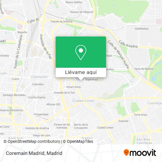 Mapa Coremain Madrid