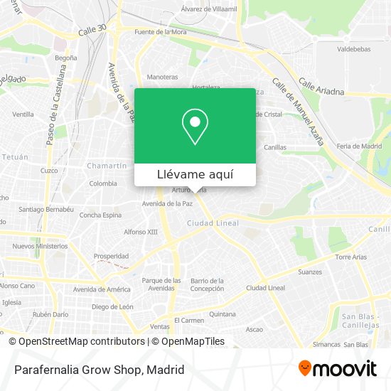 Mapa Parafernalia Grow Shop