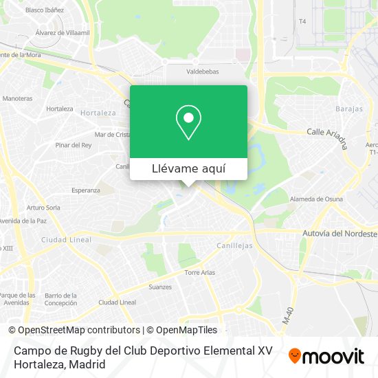 Mapa Campo de Rugby del Club Deportivo Elemental XV Hortaleza