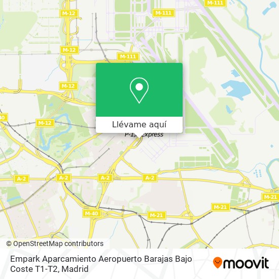 Mapa Empark Aparcamiento Aeropuerto Barajas Bajo Coste T1-T2