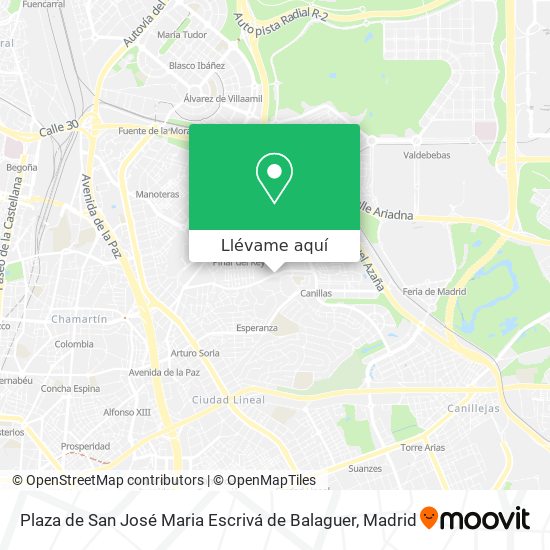 Mapa Plaza de San José Maria Escrivá de Balaguer