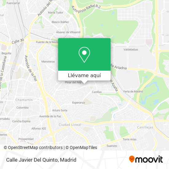 ¿Cómo llegar a Calle Javier Del Quinto en Madrid en Autobús, Metro o Tren?