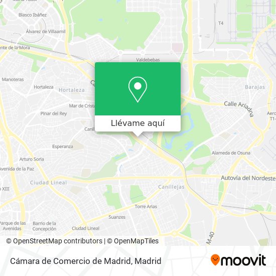 Mapa Cámara de Comercio de Madrid