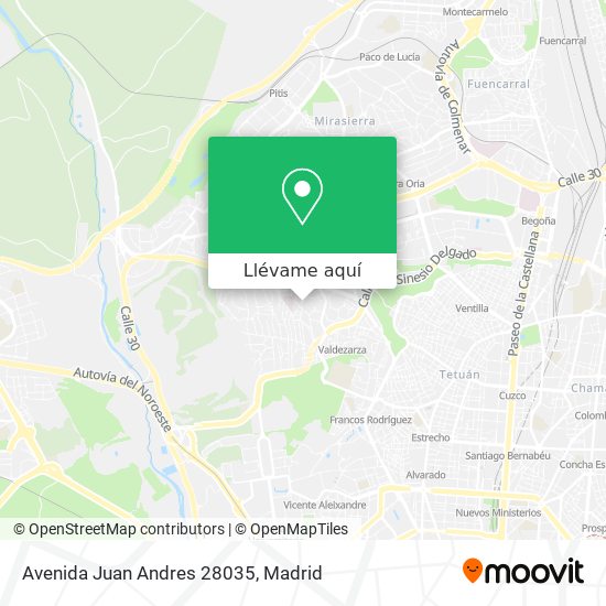 Mapa Avenida Juan Andres 28035