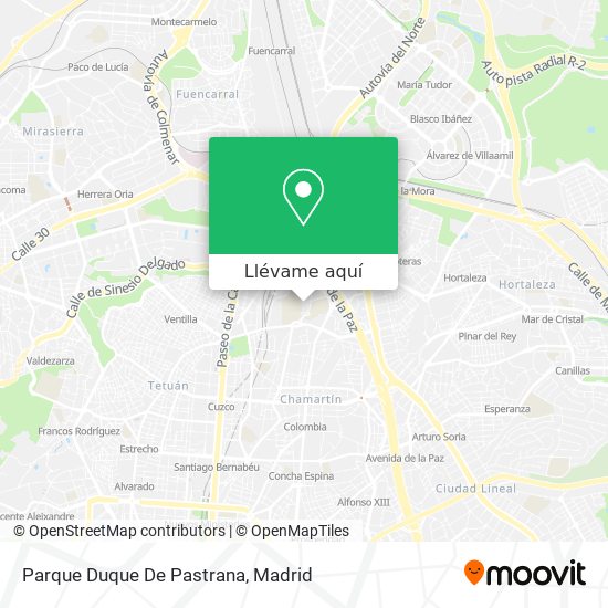 Mapa Parque Duque De Pastrana