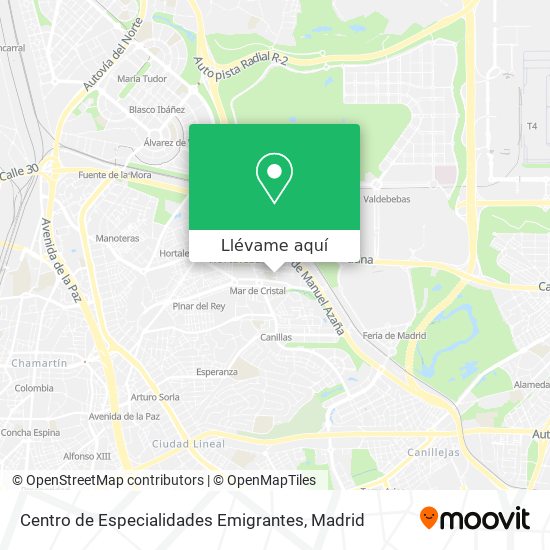 Mapa Centro de Especialidades Emigrantes