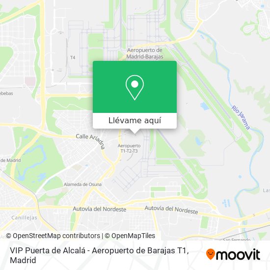 Mapa VIP Puerta de Alcalá - Aeropuerto de Barajas T1