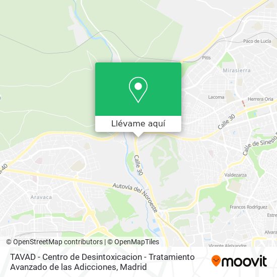 Mapa TAVAD - Centro de Desintoxicacion - Tratamiento Avanzado de las Adicciones