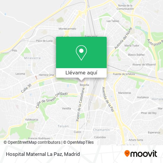 Mapa Hospital Maternal La Paz
