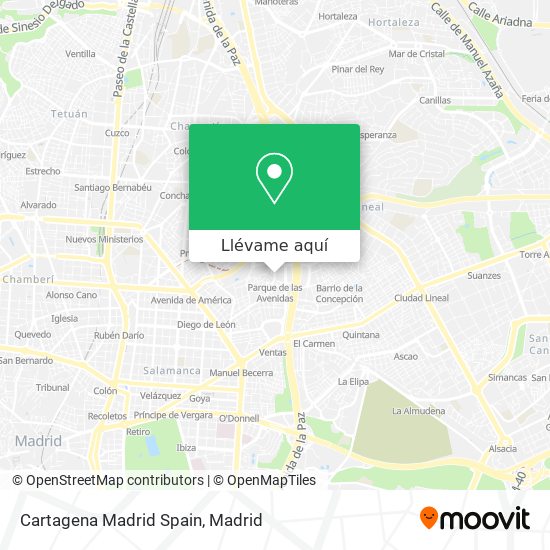 Mapa Cartagena Madrid Spain