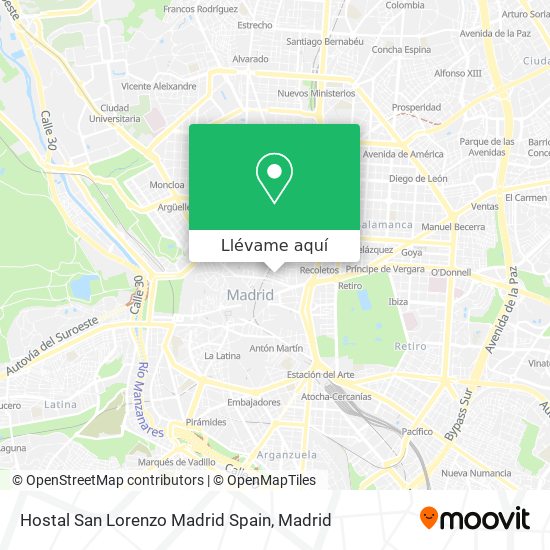 Mapa Hostal San Lorenzo Madrid Spain