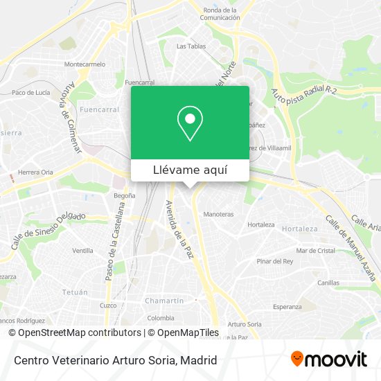Mapa Centro Veterinario Arturo Soria
