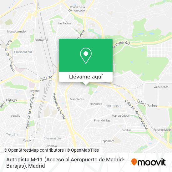 Mapa Autopista M-11 (Acceso al Aeropuerto de Madrid-Barajas)