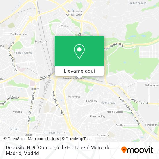 Mapa Deposito Nº9 "Complejo de Hortaleza" Metro de Madrid