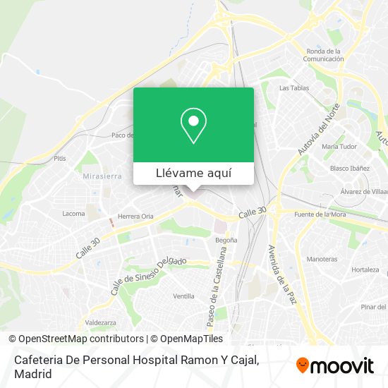 Mapa Cafeteria De Personal Hospital Ramon Y Cajal