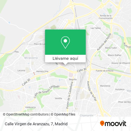 Mapa Calle Virgen de Aranzazu, 7