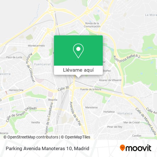 Mapa Parking Avenida Manoteras 10
