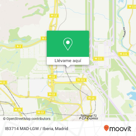 Mapa IB3714 MAD-LGW / Iberia