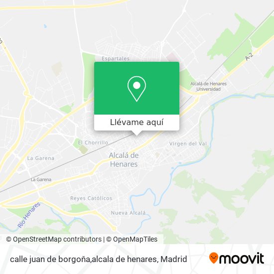 Mapa calle juan de borgoňa,alcala de henares