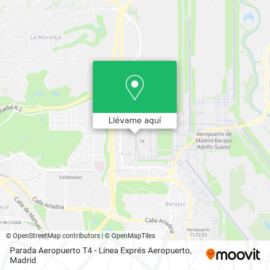Mapa Parada Aeropuerto T4 - Línea Exprés Aeropuerto