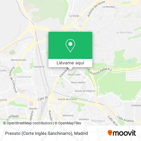 Mapa Pressto (Corte Inglés Sanchinarro)