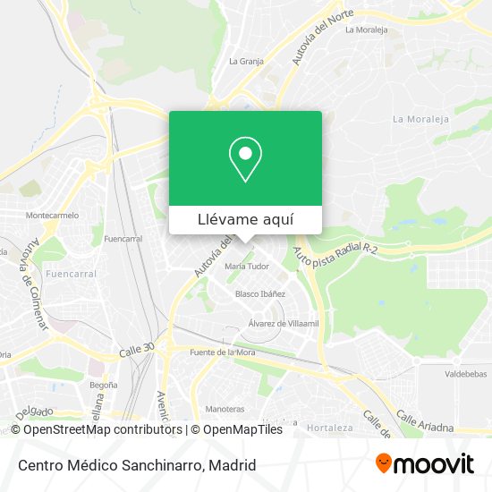 Mapa Centro Médico Sanchinarro
