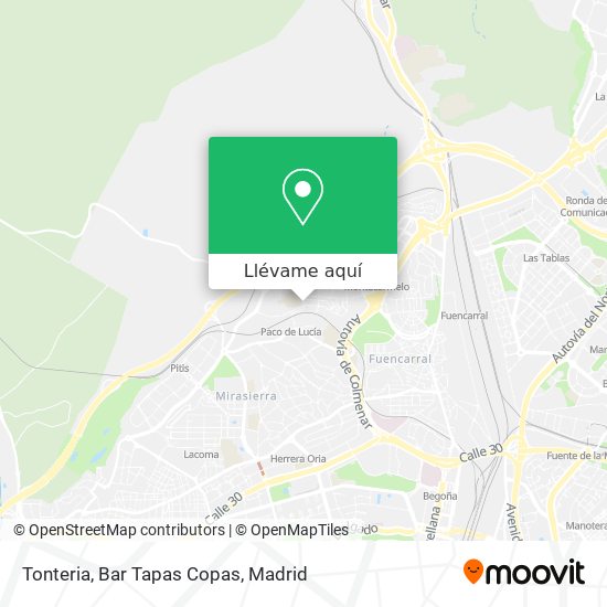 Mapa Tonteria, Bar Tapas Copas