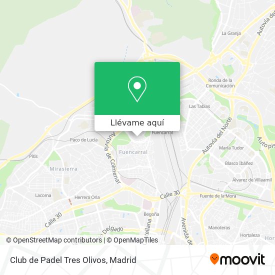 Mapa Club de Padel Tres Olivos