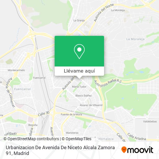 Mapa Urbanizacion De Avenida De Niceto Alcala Zamora 91