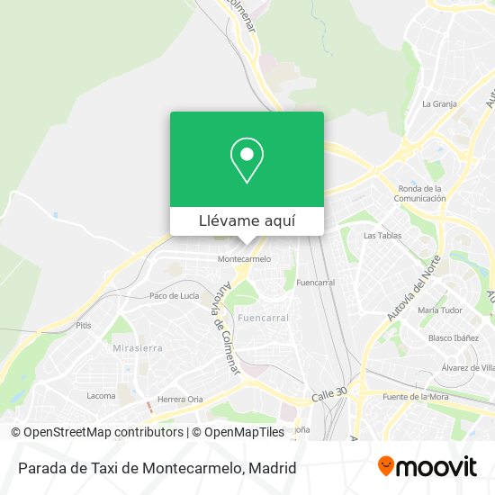 Mapa Parada de Taxi de Montecarmelo