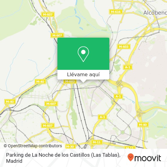 Mapa Parking de La Noche de los Castillos (Las Tablas)