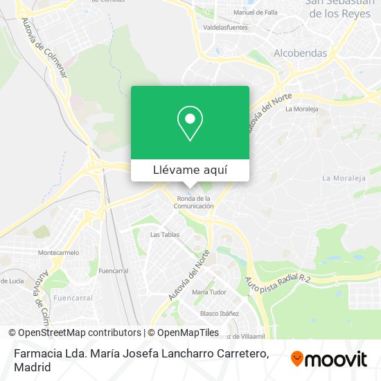 Mapa Farmacia Lda. María Josefa Lancharro Carretero