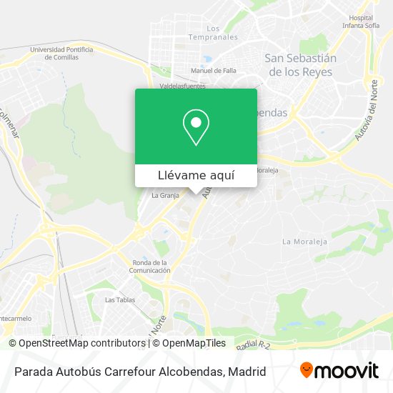 Mapa Parada Autobús Carrefour Alcobendas