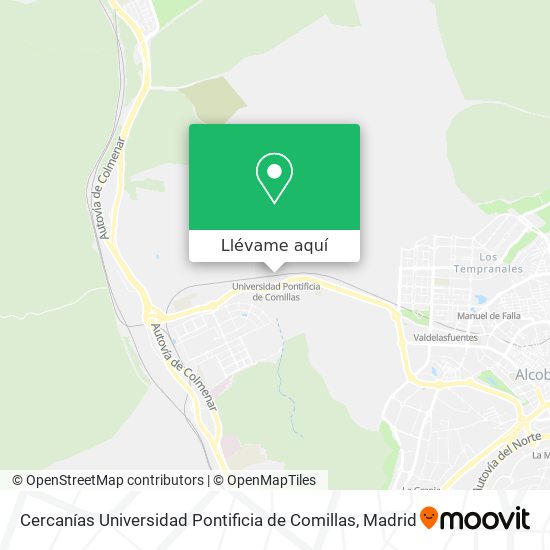 Mapa Cercanías Universidad Pontificia de Comillas