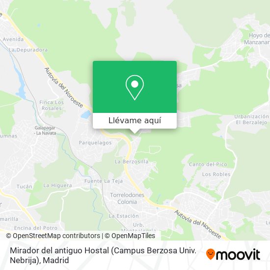 Mapa Mirador del antiguo Hostal (Campus Berzosa Univ. Nebrija)