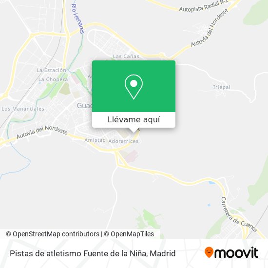 Mapa Pistas de atletismo Fuente de la Niña