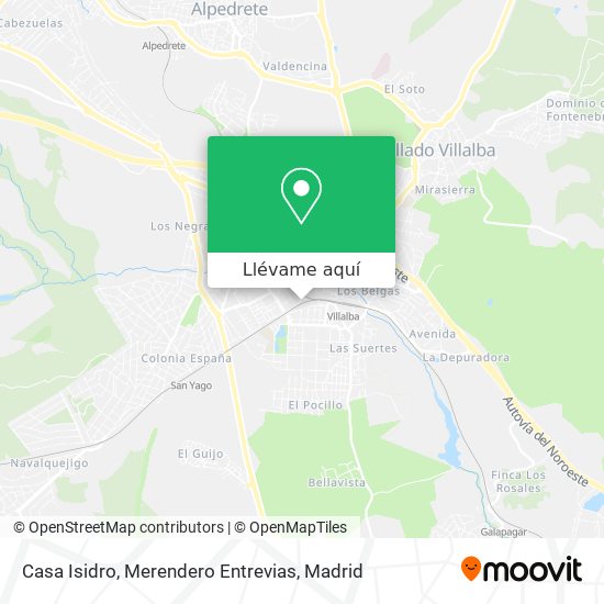 Mapa Casa Isidro, Merendero Entrevias